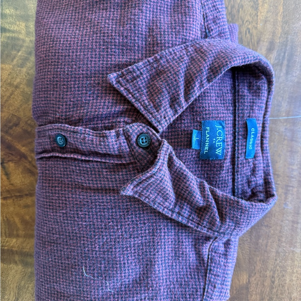 J. Crew Burgundy Checkered Shirt